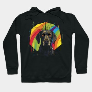 Labrador Retriever Rainy Day With Umbrella Hoodie